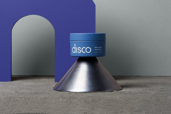 men's eucalyptus face mask with charcoal balancing on a steel cone